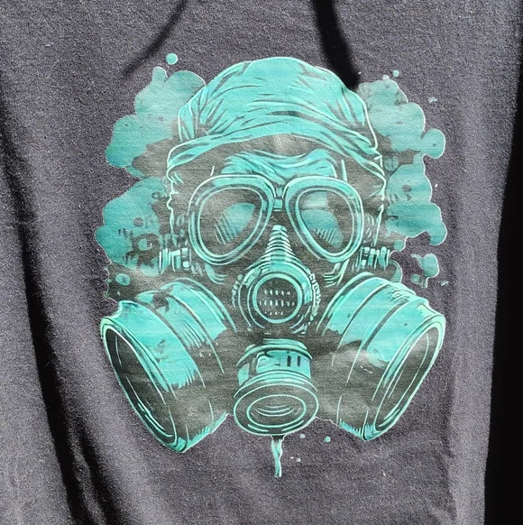 EUC Unisex XXL Black Tshirt - GAS MASK - Picture 3 of 7
